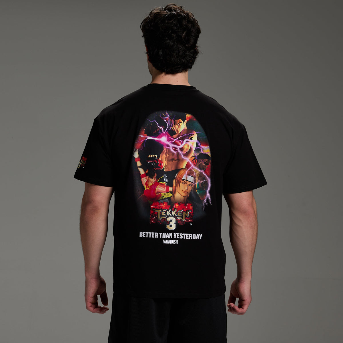 TEKKEN BLUR COLLAGE BLACK OVERSIZED T SHIRT 1枚目の画像