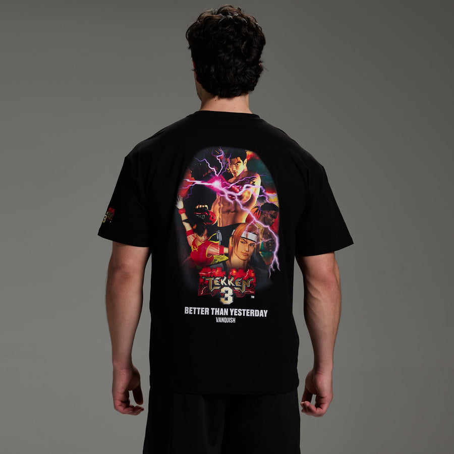 TEKKEN BLUR COLLAGE BLACK OVERSIZED T SHIRT 1枚目の画像