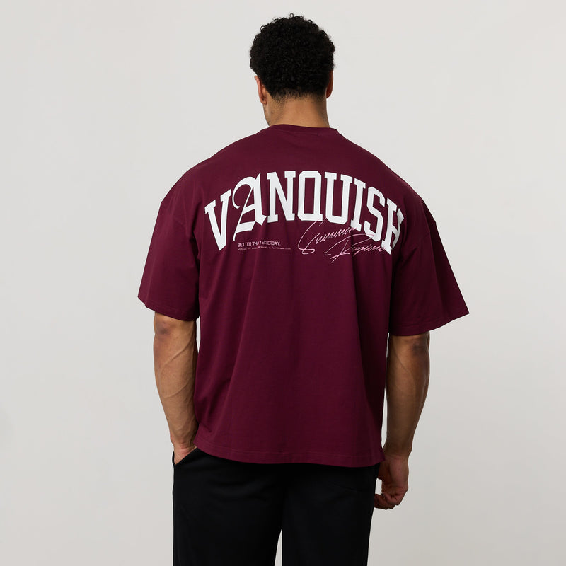 REGIME OXBLOOD OVERSIZED BOXY T SHIRT 1枚目の画像