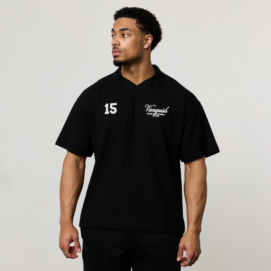 Vanquish Black Textured Soccer Jersey 1枚目の画像