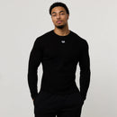 MONOGRAM RIB BLACK SLIM FIT LONG SLEEVE T SHIRT 1枚目の画像