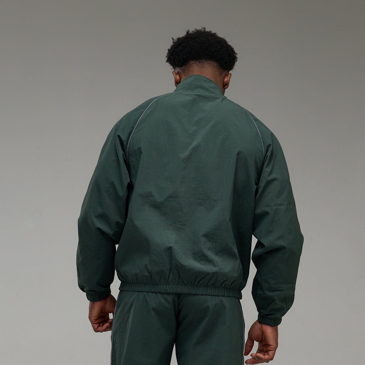 REFLECTIVE DARK GREEN OVERSIZED TRACK JACKET 4枚目の画像