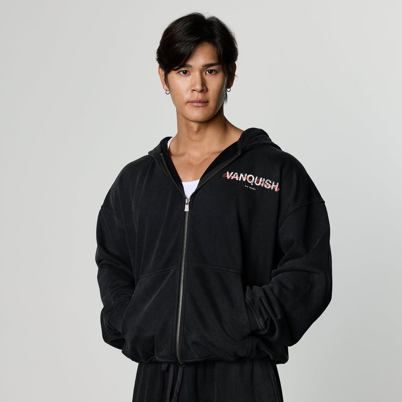 VANQUISH FITNESS Hibiscusモデル オーバーサイズ フルジップパーカー