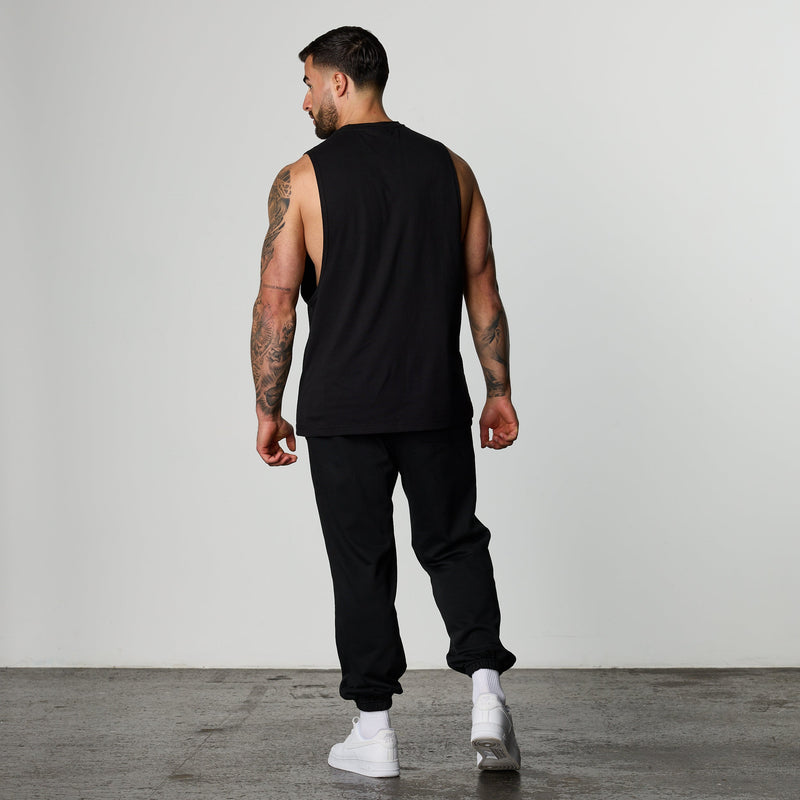 CONQUEST BLACK OVERSIZED SWEATPANTS 3枚目の画像