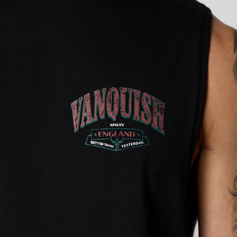 CONQUEST BLACK SLEEVELESS T SHIRT 3枚目の画像