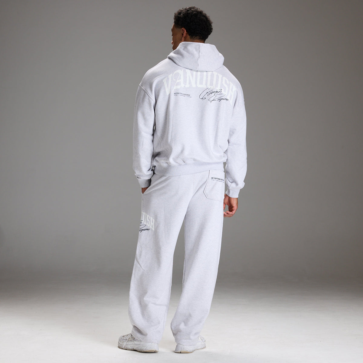 STRENGTH REGIME LIGHT GREY MARL STRAIGHT LEG SWEATPANT 5枚目の画像