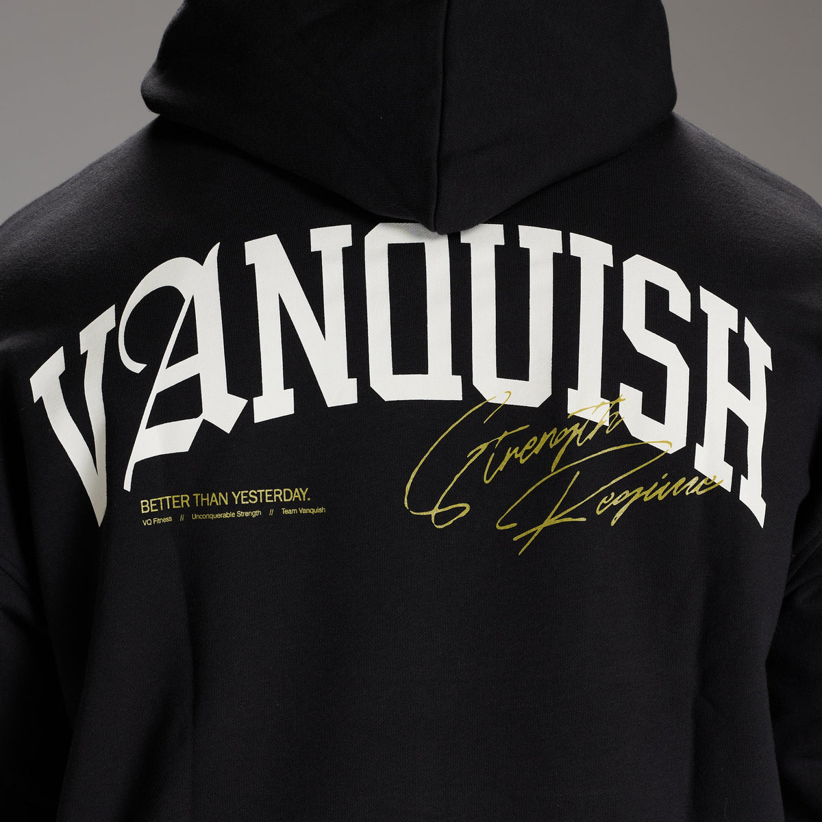 STRENGTH REGIME BLACK OVERSIZED PULLOVER HOODIE 3枚目の画像