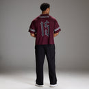 VARSITY DARK RED OVERSIZED FOOTBALL T SHIRT 6枚目の画像
