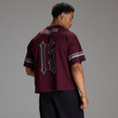 VARSITY DARK RED OVERSIZED FOOTBALL T SHIRT 2枚目の画像