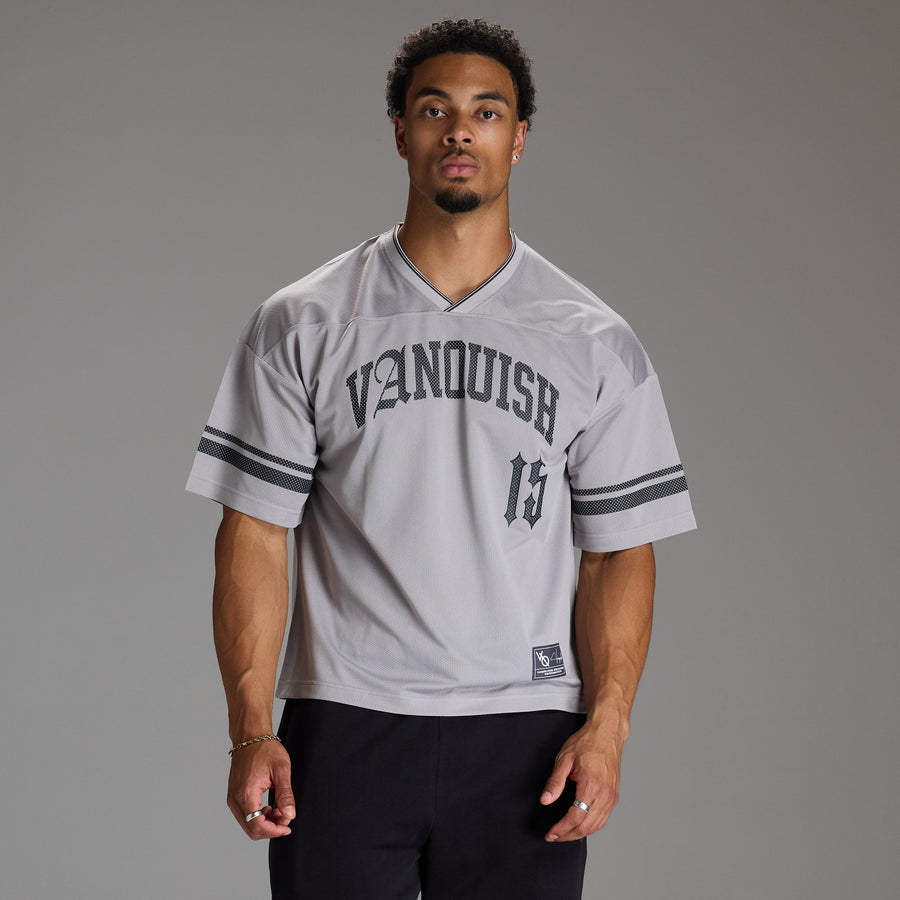 VARSITY GREY OVERSIZED FOOTBALL T SHIRT 1枚目の画像