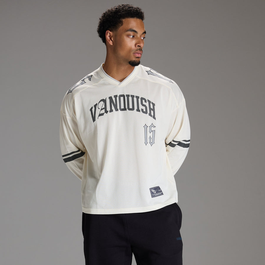 VARSITY OFF WHITE OVERSIZED HOCKEY T SHIRT 1枚目の画像