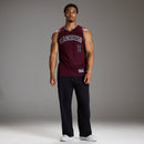 VARSITY DARK RED OVERSIZED BASKETBALL TANK 5枚目の画像