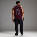 VARSITY DARK RED OVERSIZED BASKETBALL TANK 6枚目の画像