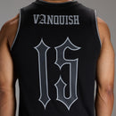 VARSITY BLACK OVERSIZED BASKETBALL TANK 4枚目の画像