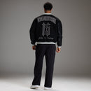 VARSITY BLACK OVERSIZED BOMBER JACKET 6枚目の画像