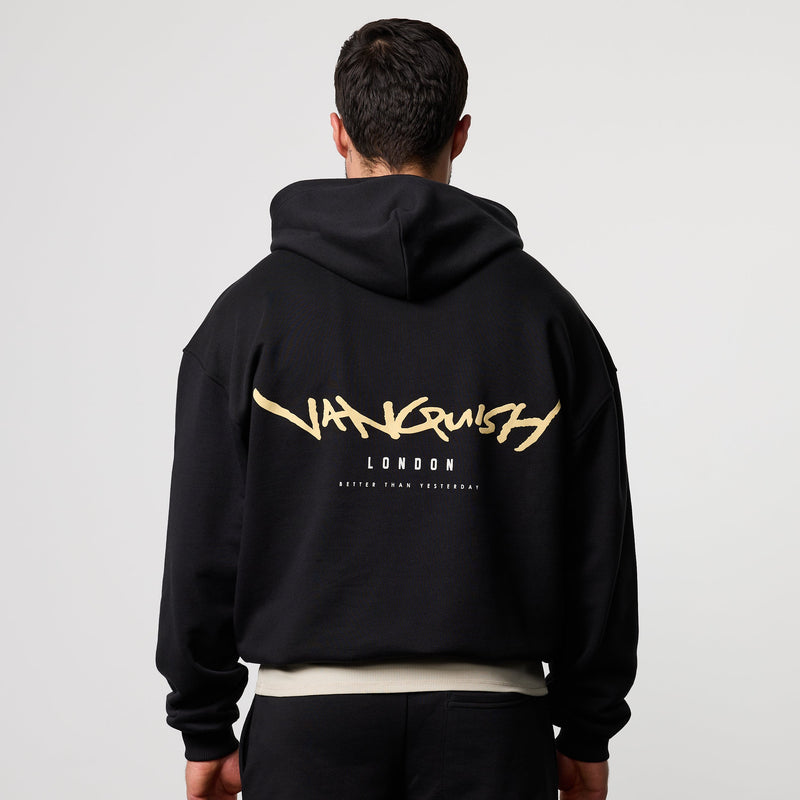 GRAFFITI BLACK OVERSIZED HOODIE 2枚目の画像