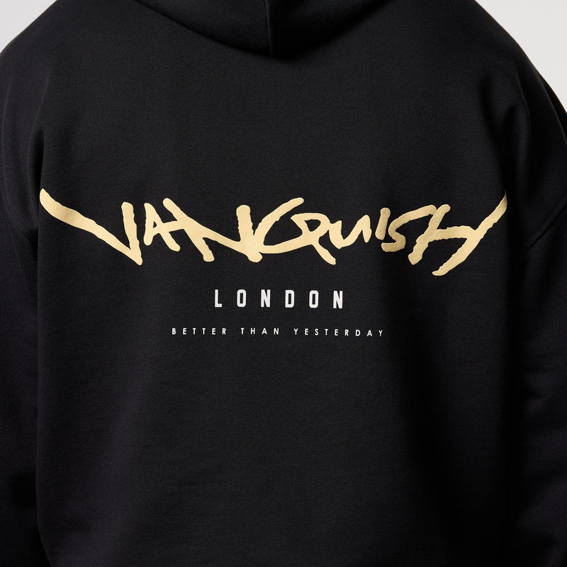 GRAFFITI BLACK OVERSIZED HOODIE 4枚目の画像