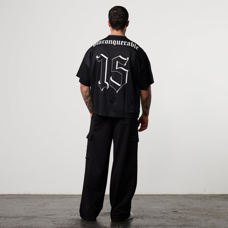 Varsity Black Oversized Boxy Football Jersey 5枚目の画像