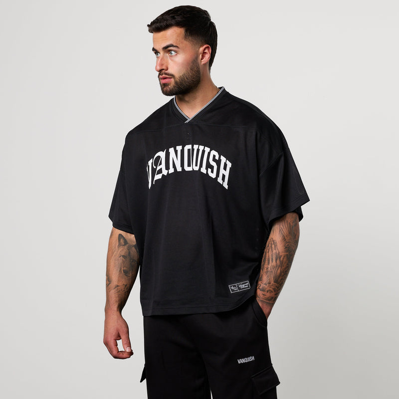Varsity Black Oversized Boxy Football Jersey 2枚目の画像
