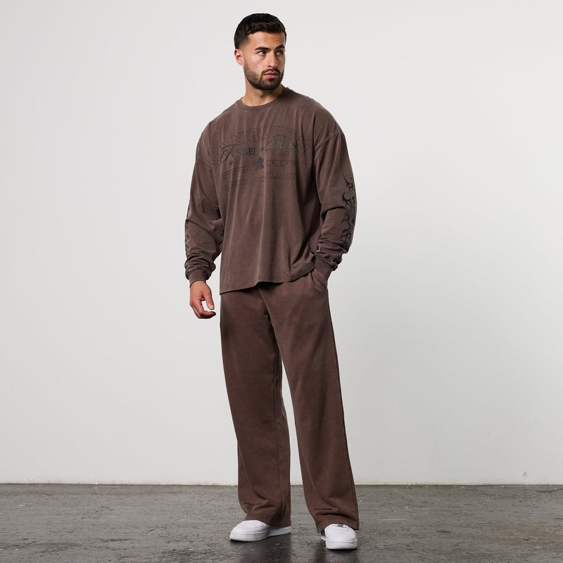 BLACK FORGE WASHED BROWN STRAIGHT LEG SWEATPANTS 4枚目の画像