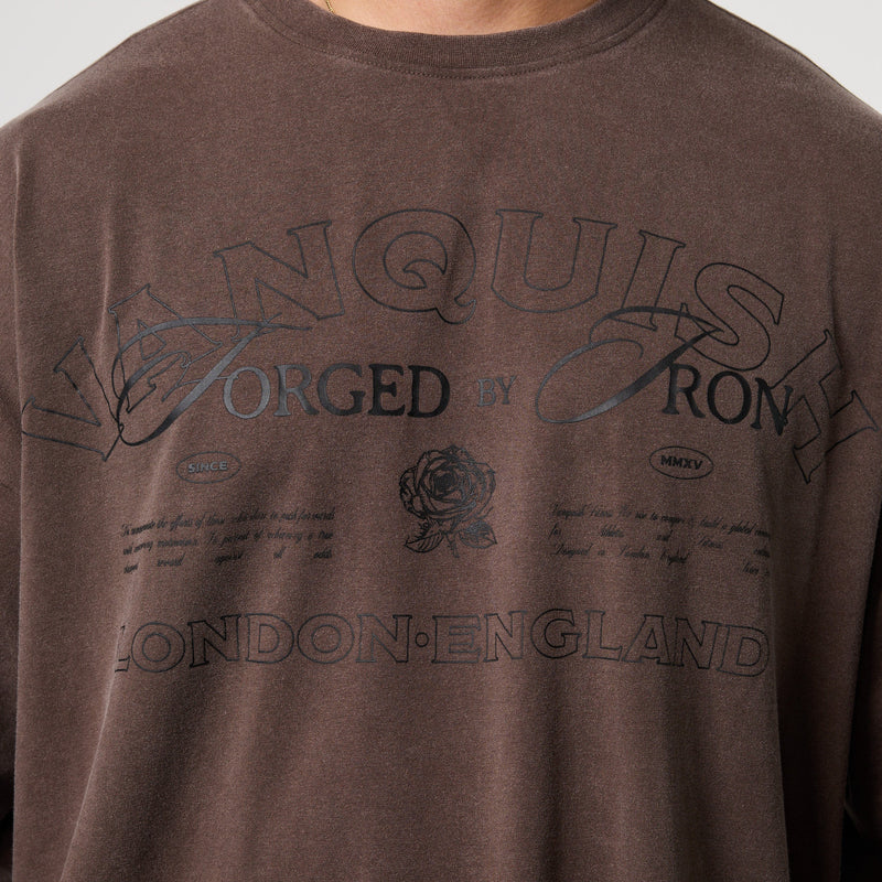 BLACK FORGE WASHED BROWN OVERSIZED LONG SLEEVE T SHIRT 3枚目の画像