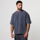 BLACK FORGE WASHED NAVY BOXY OVERSIZED T SHIRT 1枚目の画像