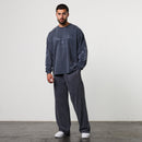 BLACK FORGE WASHED NAVY OVERSIZED LONG SLEEVE T SHIRT 5枚目の画像