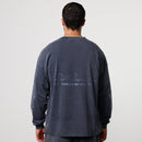 BLACK FORGE WASHED NAVY OVERSIZED LONG SLEEVE T SHIRT 2枚目の画像