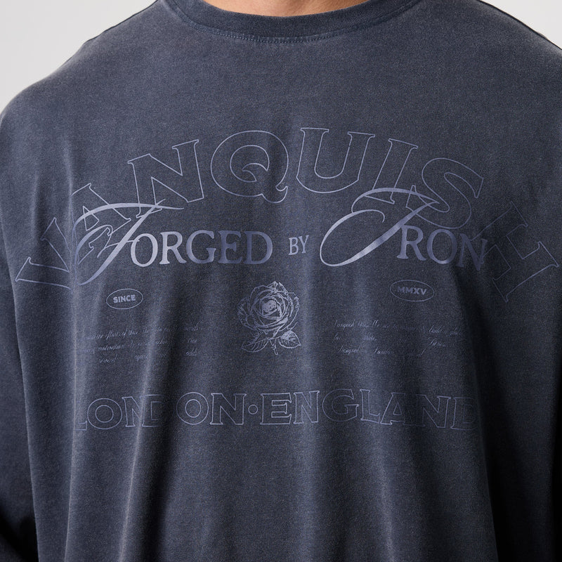 BLACK FORGE WASHED NAVY BOXY OVERSIZED T SHIRT 3枚目の画像
