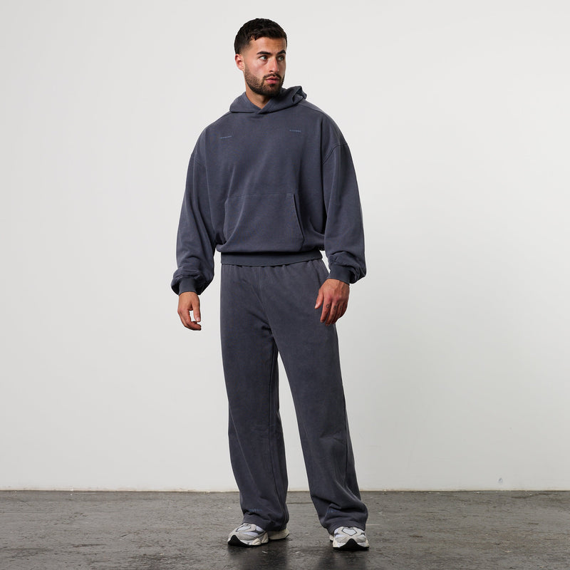 BLACK FORGE WASHED NAVY BOXY OVERSIZED HOODIE 4枚目の画像