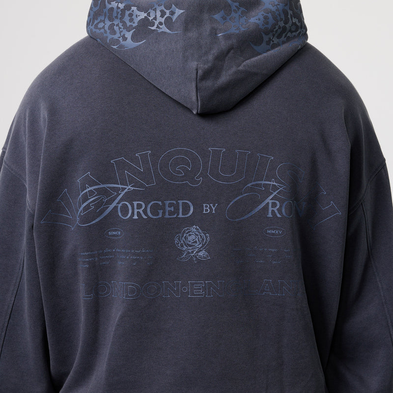 BLACK FORGE WASHED NAVY BOXY OVERSIZED HOODIE 3枚目の画像