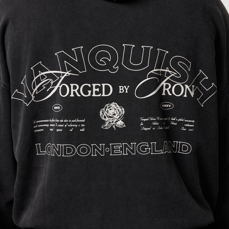 BLACK FORGE WASHED BLACK BOXY OVERSIZED HOODIE 4枚目の画像