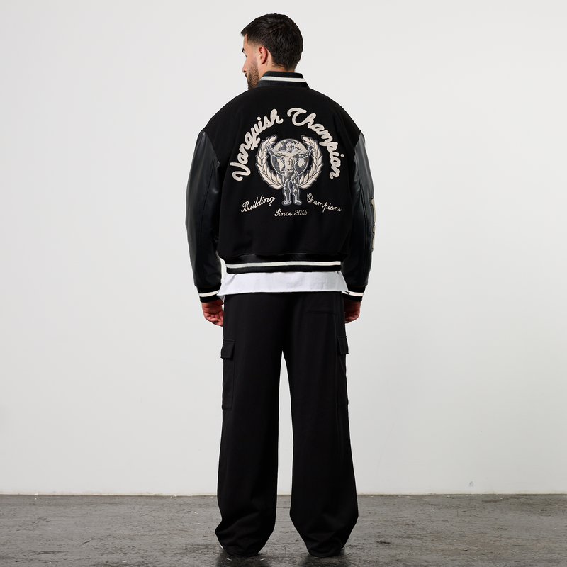 VANQUISH CHAMPION BLACK VARSITY JACKET 6枚目の画像