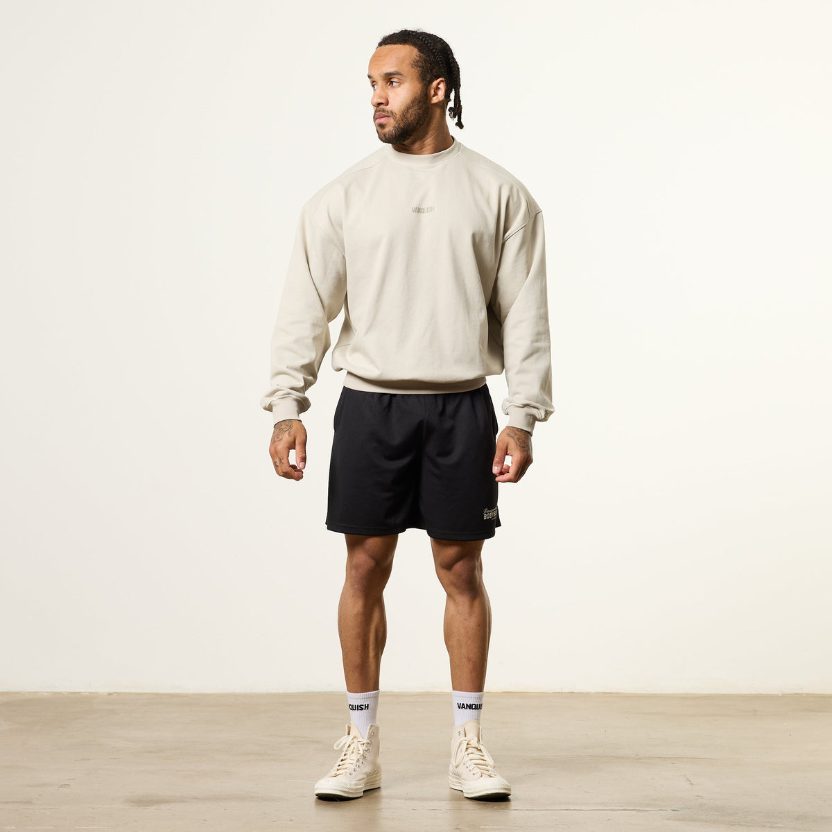 Vanquish Essential V2 Stone Oversized Boxy Sweatshirt 2枚目の画像