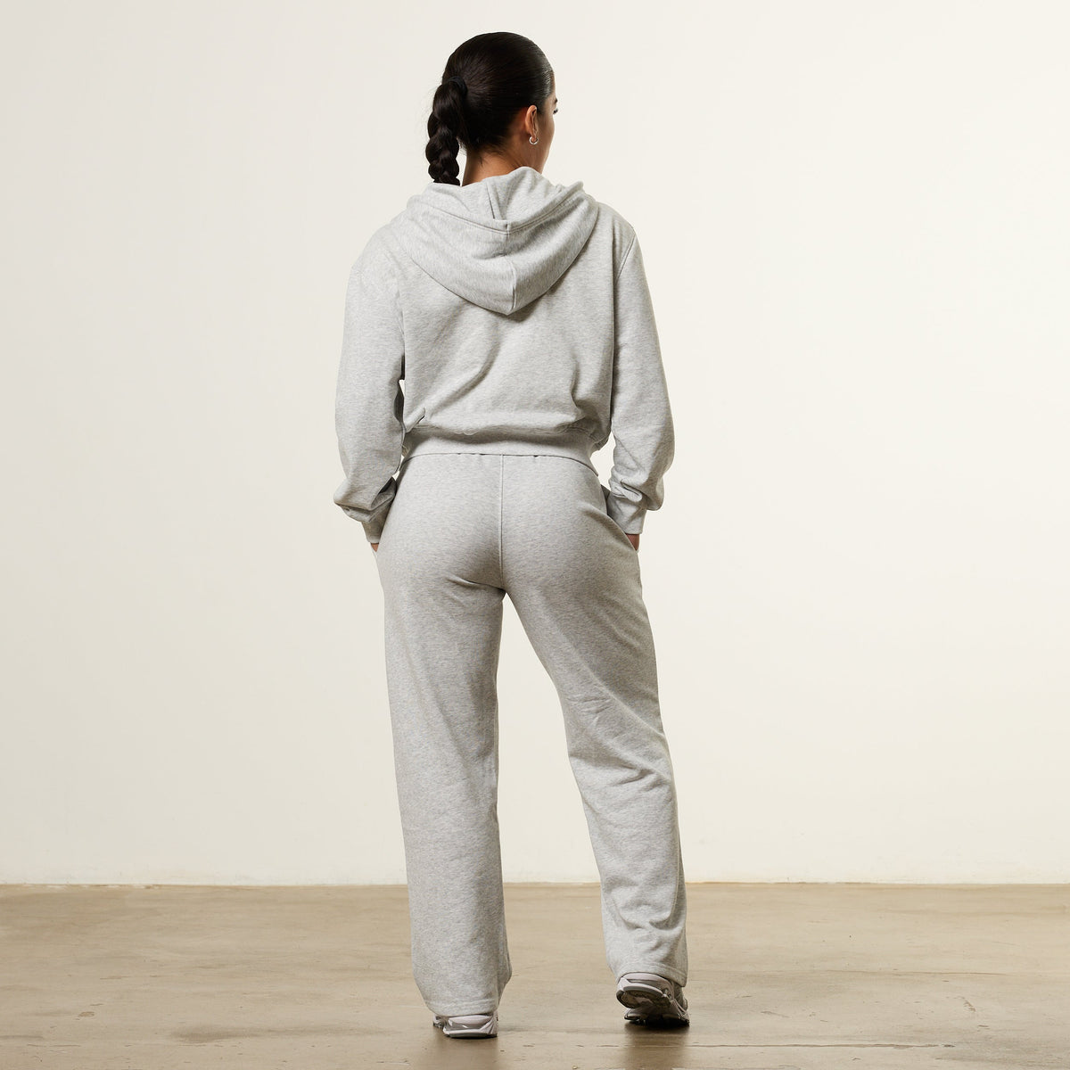 Vanquish Essential Grey Marl Cropped Zip Through Hoodie 2枚目の画像