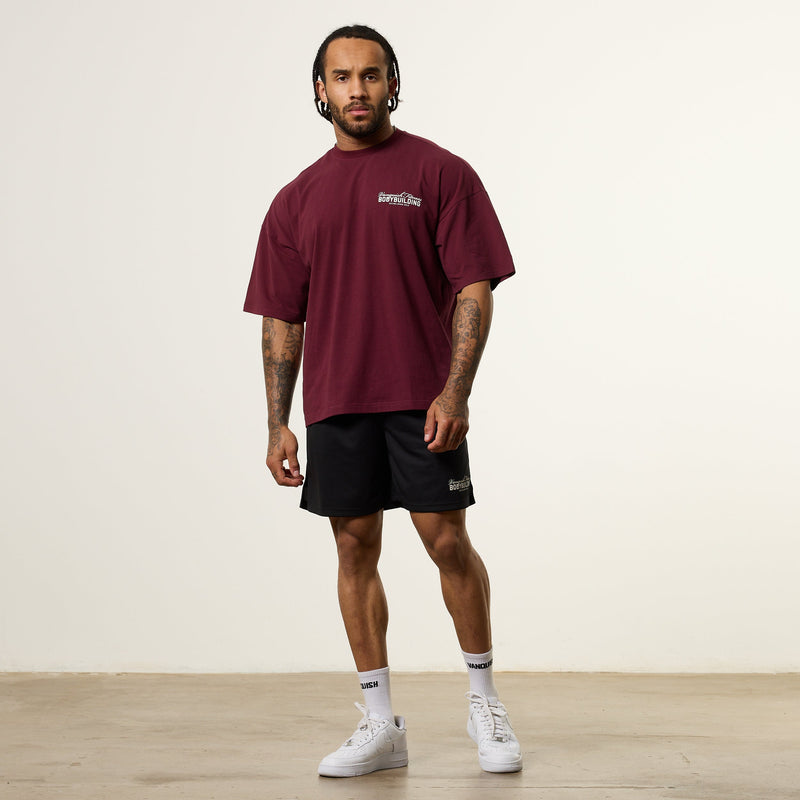 VANQUISH FITNESS Bodybuildingモデル ブラック メッシュ ショーツ