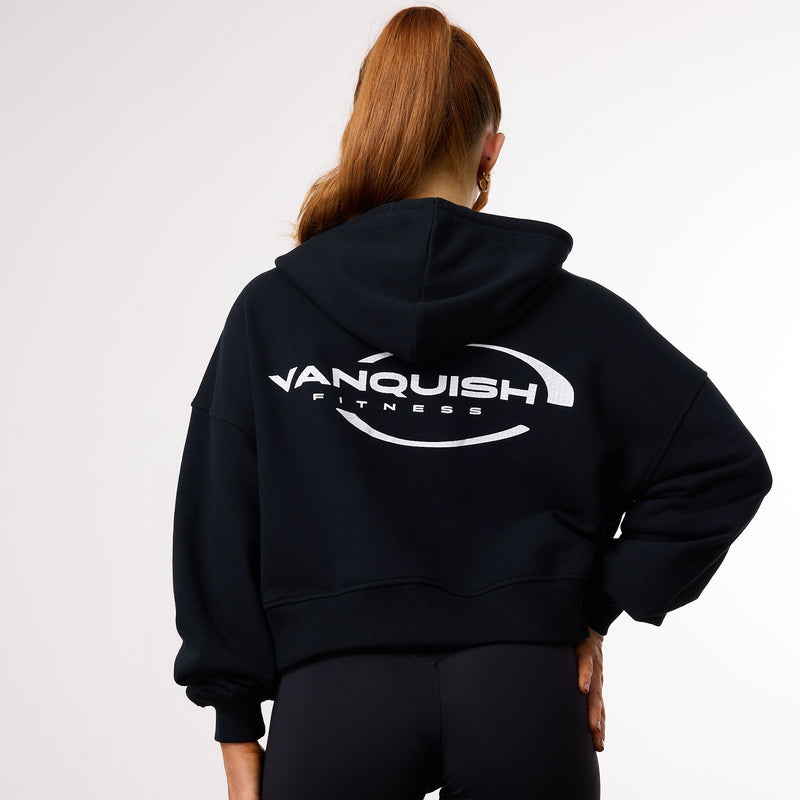 Vanquish Enhance Black Cropped Zip Through Hoodie 5枚目の画像