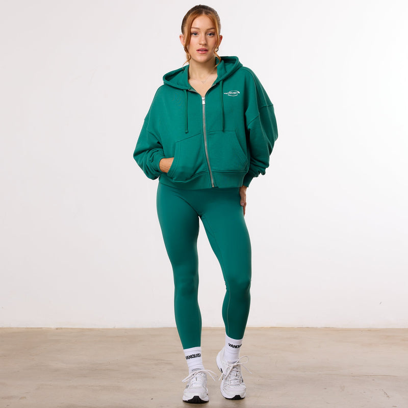 Vanquish Enhance Forest Green Cropped Zip Through Hoodie 3枚目の画像