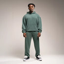 WASHED GREEN OVERSIZED CUFFED SWEATPANTS 2枚目の画像