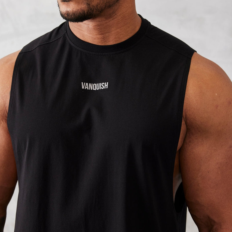 Vanquish Essential Black Oversized Sleeveless T Shirt 3枚目の画像