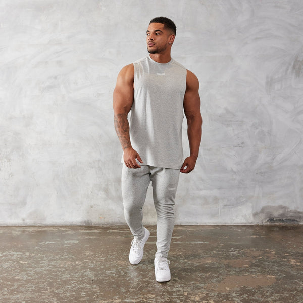 Vanquish Essential Grey Oversized Sleeveless T Shirt 1枚目の画像