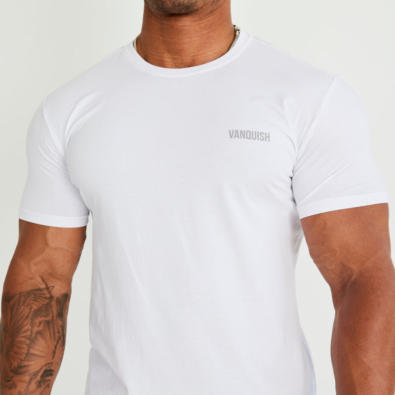 Vanquish Essential White Slim Fit Short Sleeve T Shirt 1枚目の画像