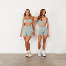 Vanquish Ribbed Seamless Slate Grey Cross Back Low Support Bra 6枚目の画像