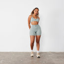 Vanquish Ribbed Seamless Slate Grey Cross Back Low Support Bra 3枚目の画像