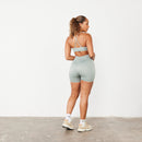 Vanquish Ribbed Seamless Slate Grey Cross Back Low Support Bra 4枚目の画像