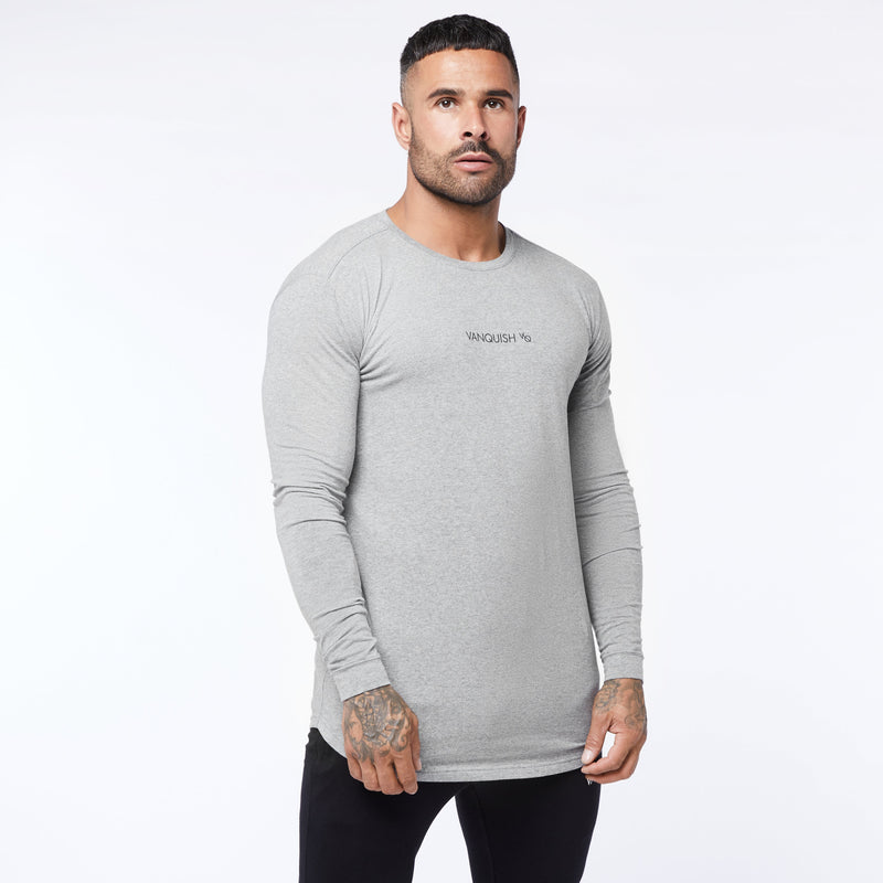 【Smallのみ】VANQUISH FITNESS Coreモデル グレー 長袖 Tシャツ