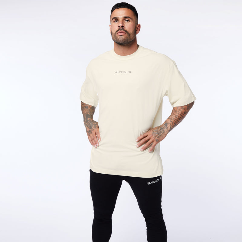 VANQUISH FITNESS Coreモデル オフホワイト オーバーサイズ Tシャツ