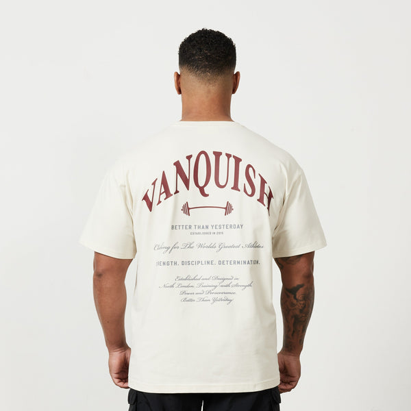 Vanquish TSP Vintage White Barbell Oversized T Shirt 1枚目の画像