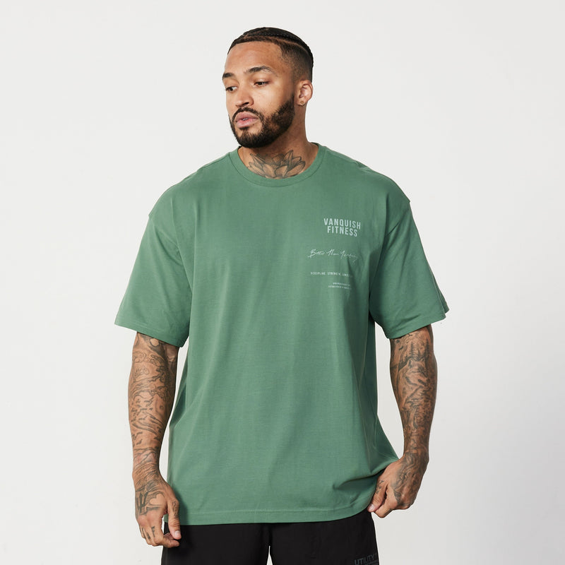 Vanquish TSP Fern Green Consistency Oversized T Shirt 1枚目の画像