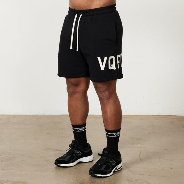 Vanquish VQFIT Distressed Print Black Shorts 1枚目の画像